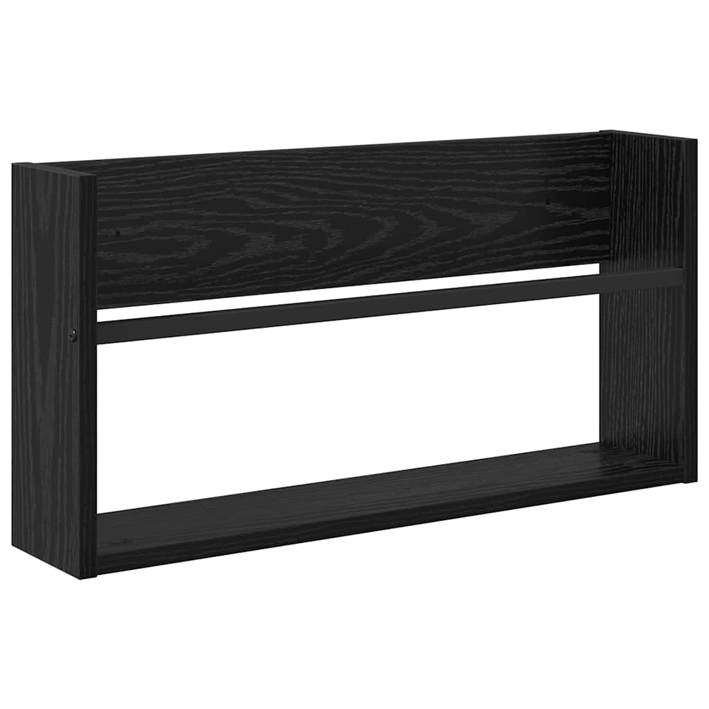 Tidningshylla Svart Ek 60 x 12 x 30 cm Konstruerat trä