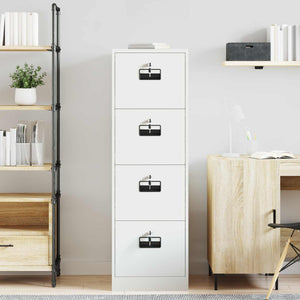 Arkivkåp med låda 2 pcs Vit 44 x 50 x 106.5 cm Kallvalsat Stål