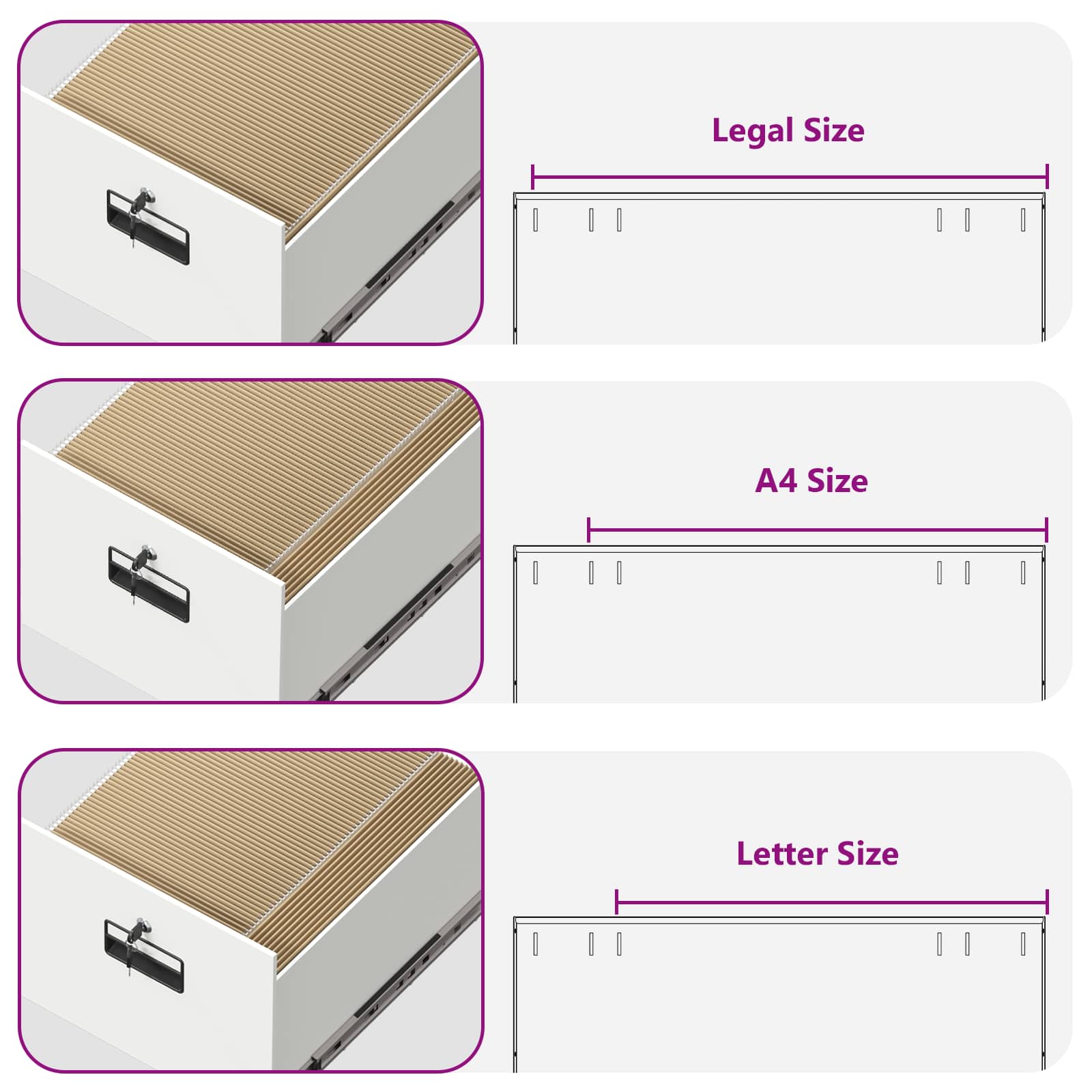 Arkivkåp med låda 2 pcs Vit 44 x 50 x 106.5 cm Kallvalsat Stål