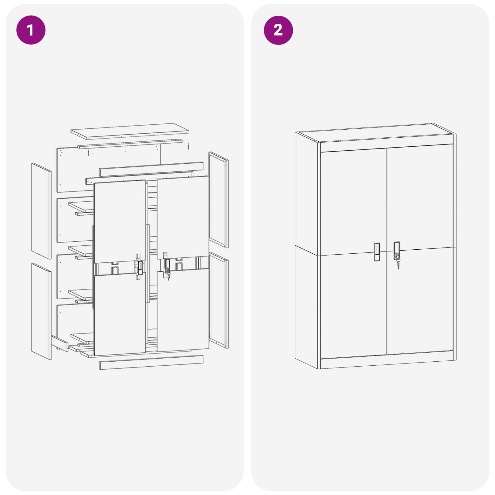 Förvaringsskåp 2 pcs Senapsgul 90 x 40 x 140 cm Kallvalsat Stål