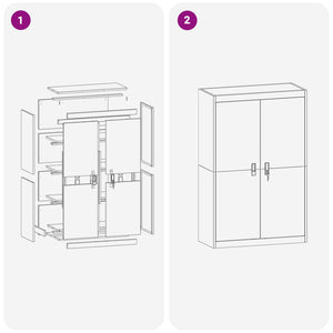 Förvaringsskåp 2 pcs Olivgrön 90 x 40 x 140 cm Kallvalsat Stål