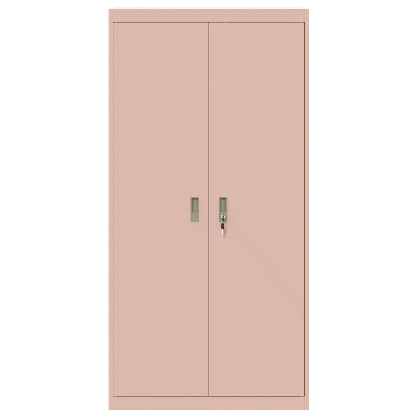 Förvaringsskåp 2 pcs Rosa 90 x 40 x 180 cm Kallvalsat Stål