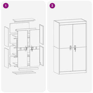 Förvaringsskåp 2 pcs Antracit 80 x 40 x 140 cm Kallvalsat Stål