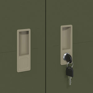Förvaringsskåp 2 pcs Olivgrön 60 x 40 x 180 cm Kallvalsat Stål
