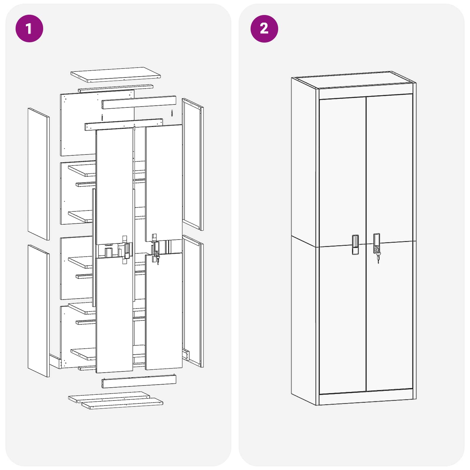 Förvaringsskåp 2 pcs Olivgrön 60 x 40 x 180 cm Kallvalsat Stål