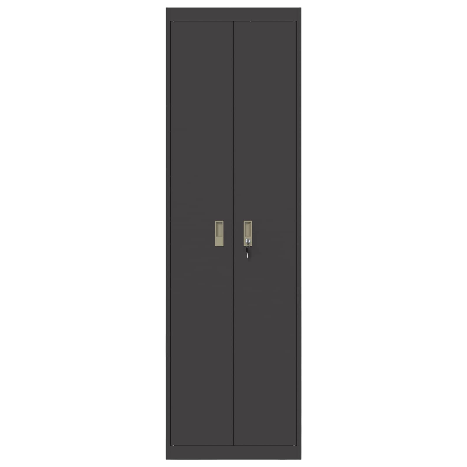 Förvaringsskåp 2 pcs Svart 60 x 40 x 200 cm Kallvalsat Stål