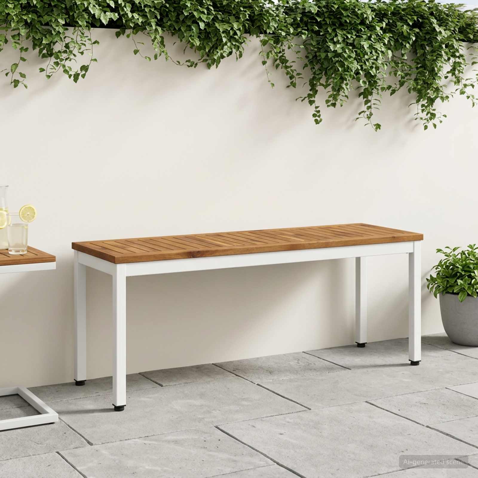 Trädgårdsbänk 108,5 x 35 x 45 cm Massivt Akaciaträ Rektangulär