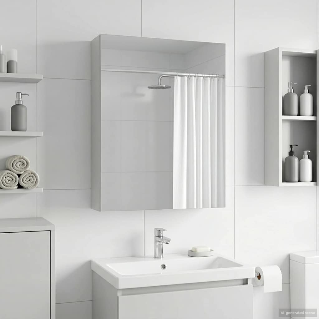 Badrumsspegelskåp Vit 50 x 14,5 x 70 cm Konstruerat trä