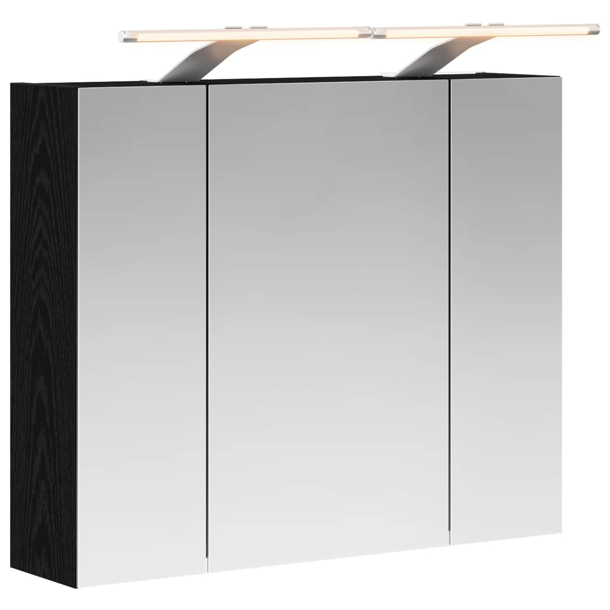 Badrumsspegelskåp Svart ek 60 x 14,5 x 50 cm Konstruerat trä