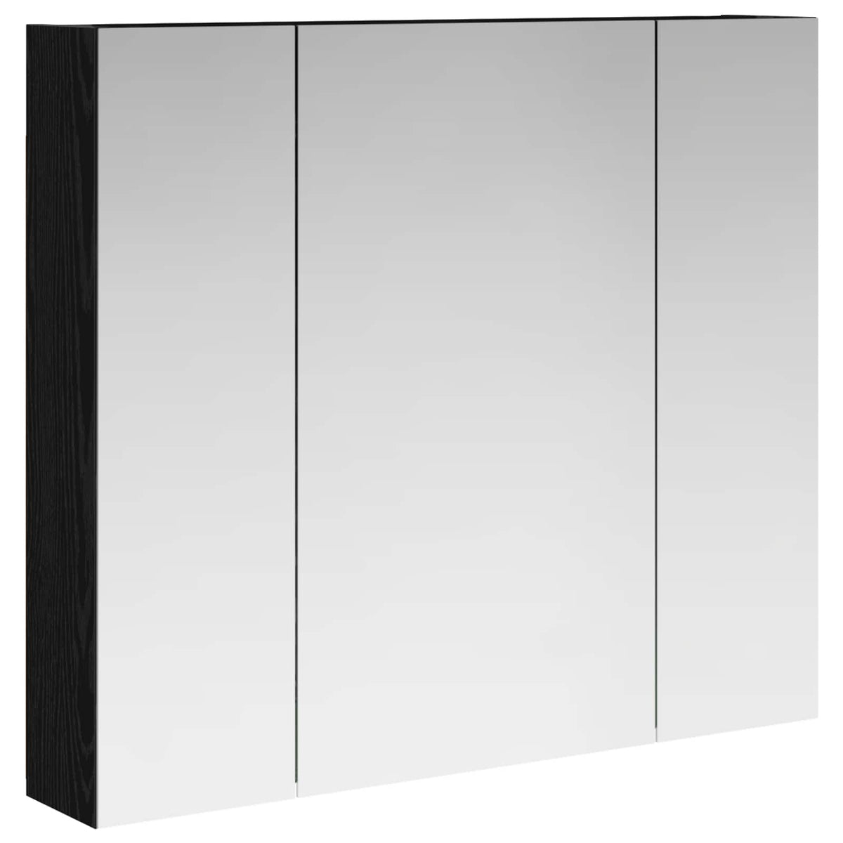 Badrumsspegelskåp Svart Ek 80 x 14.5 x 70 cm Konstruerat trä