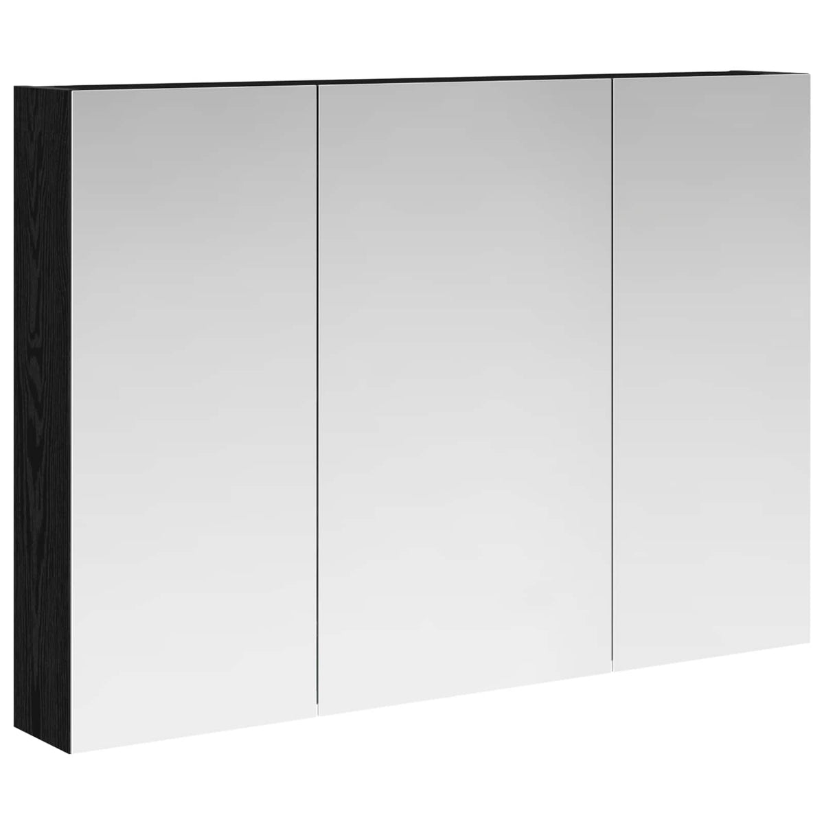 Badrumsspegelskåp Svart Ek 100 x 14,5 x 70 cm Konstruerat trä