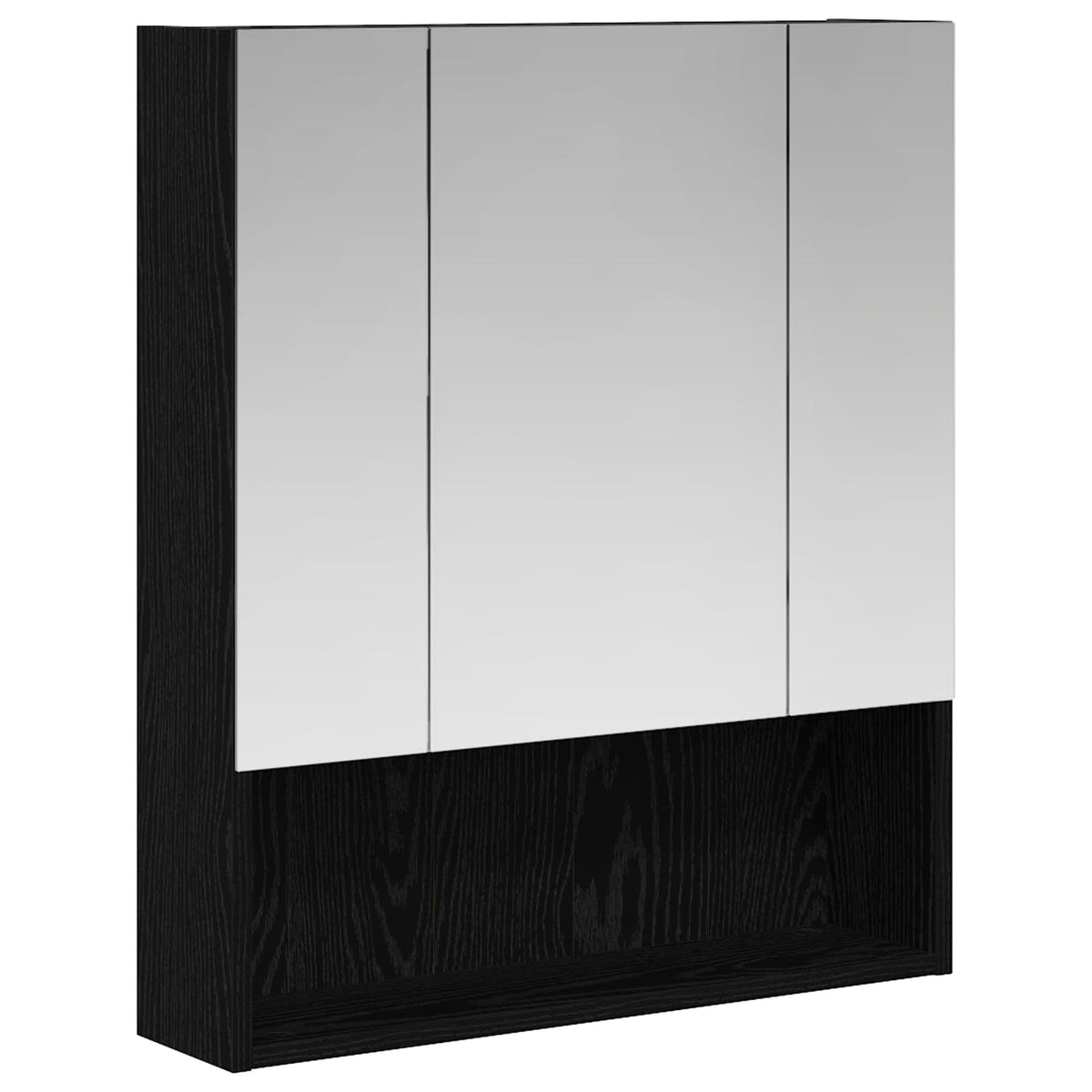 Badrumsspegelskåp Svart Ek 60 x 14.5 x 70 cm Konstruerat trä