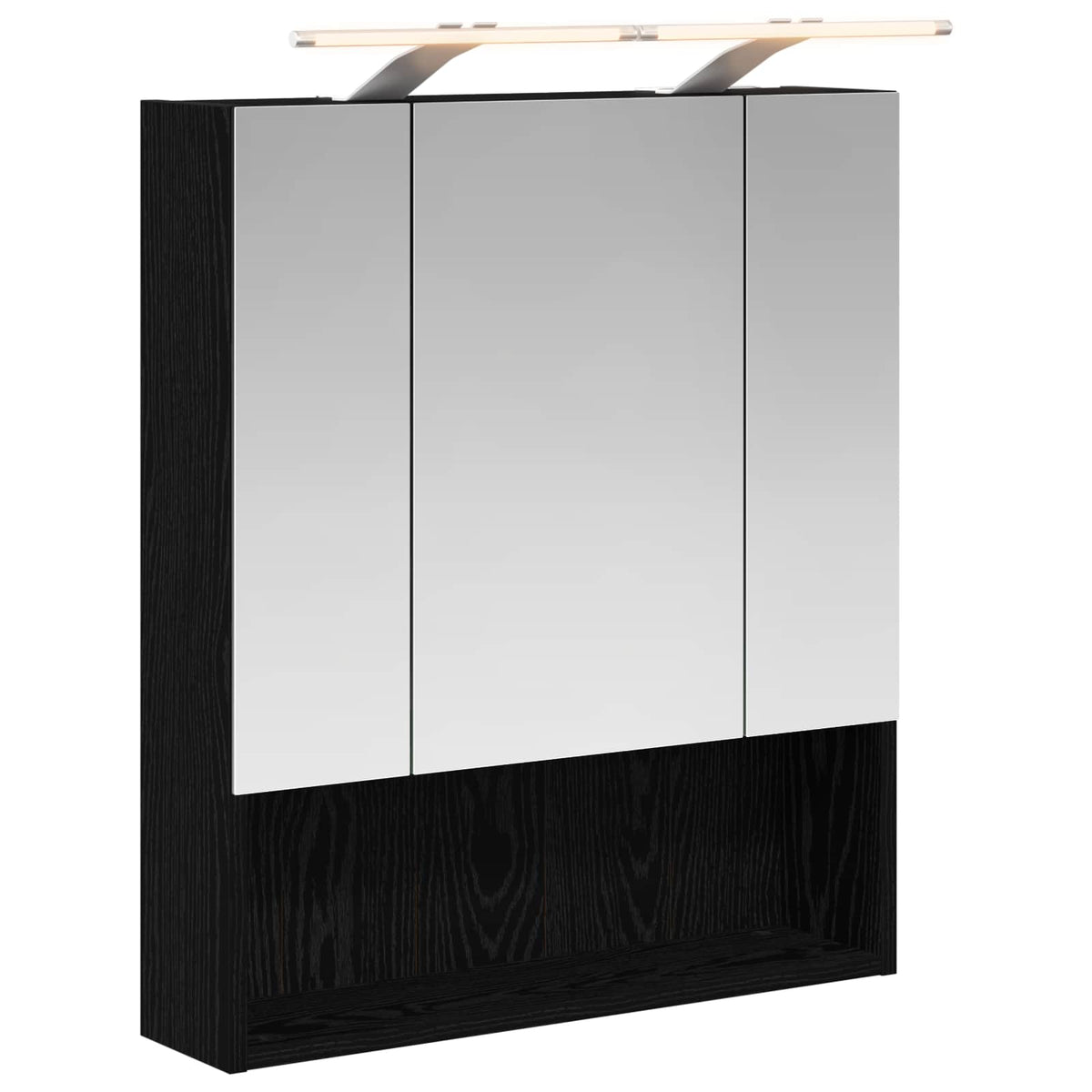 Badrumsspegelskåp Svart Ek 60 x 14.5 x 70 cm Konstruerat trä