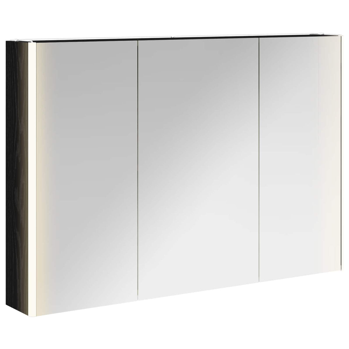 Badrumsspegelskåp Svart Ek 103,5 x 15,5 x 70 cm Konstruerat trä