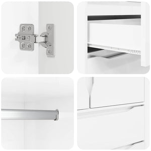 Badrumsskåp Högblanka vita 79,5 x 49 x 156 cm Konstruerat trä