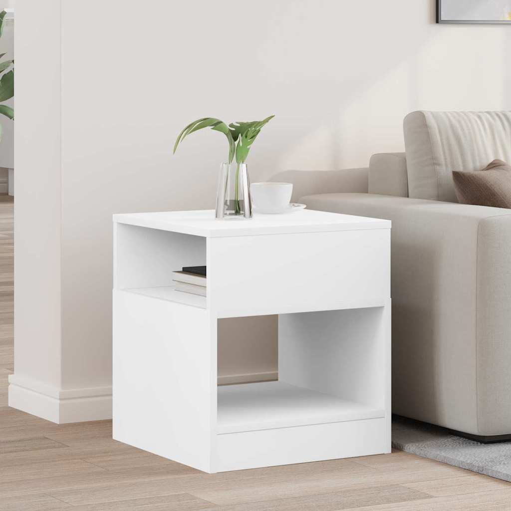 Sidobord Vit 40,5 x 40 x 45 cm Konstruerat trä