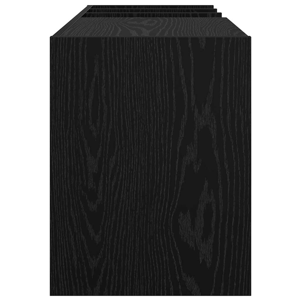 Skivskåp med hylla Svart Ek 78,5 x 35 x 45 cm Konstruerat trä