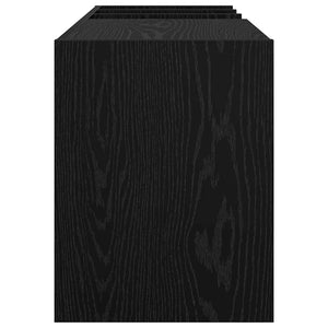 Skivskåp med hylla Svart Ek 78,5 x 35 x 45 cm Konstruerat trä