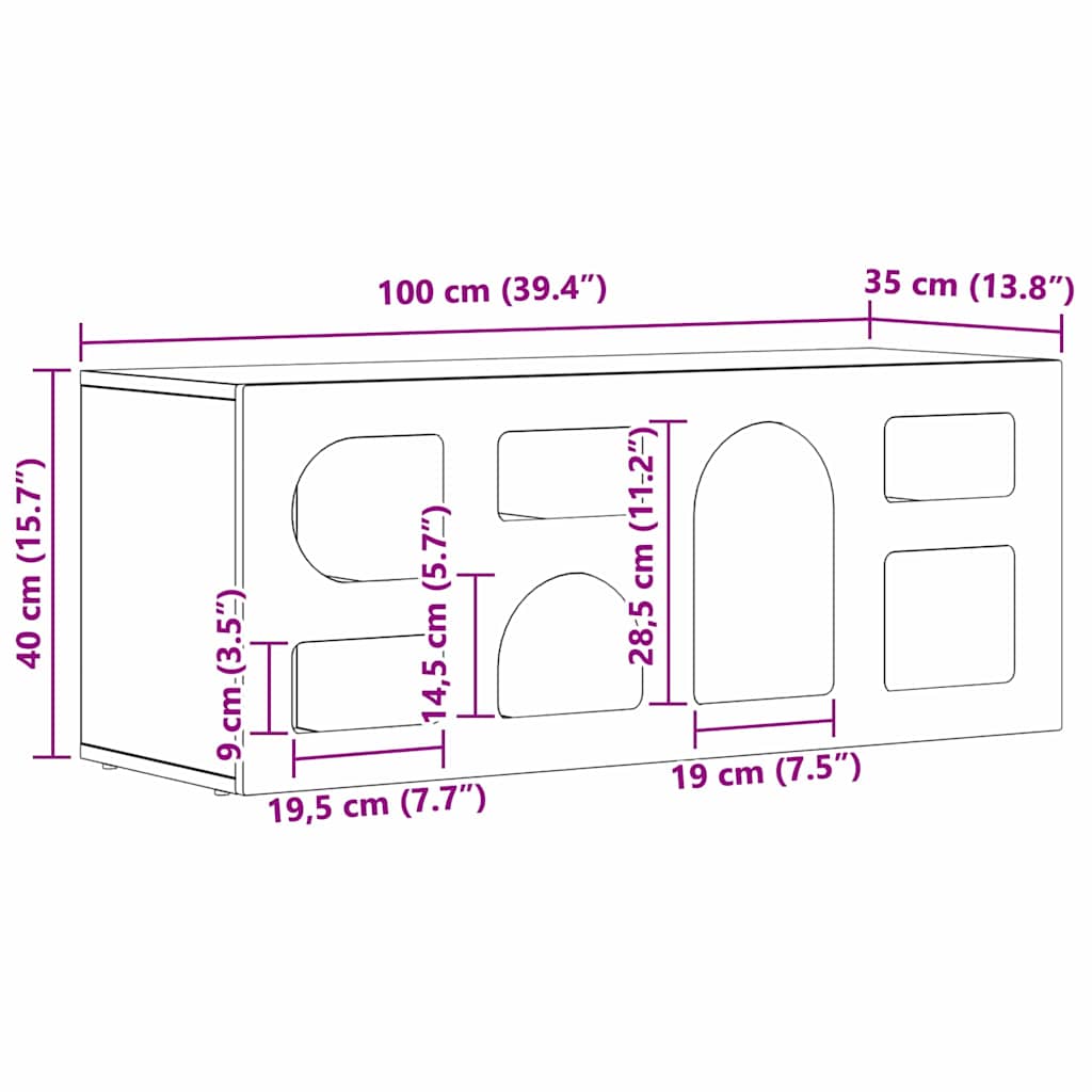 TV-skåp Gammalt trä 100 x 35 x 40 cm Konstruerat trä