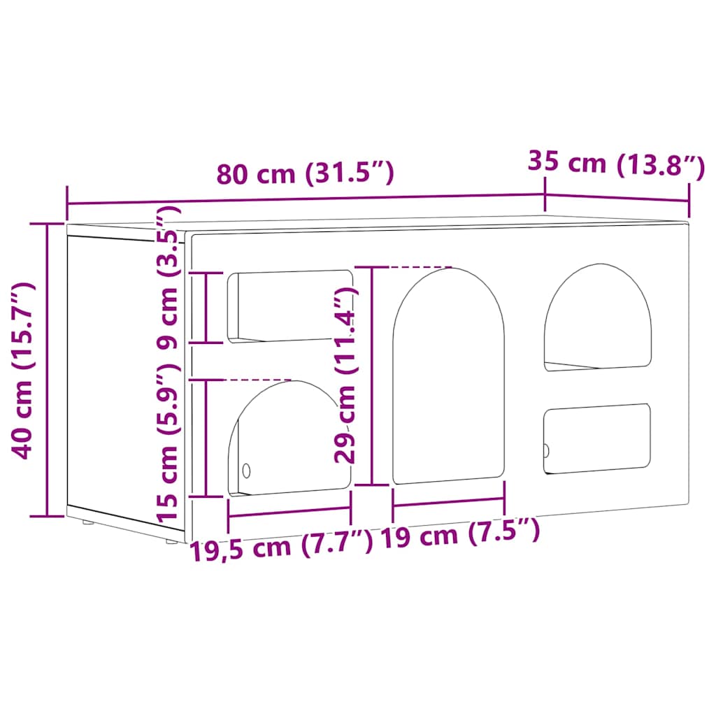 TV-skåp Gammalt trä 80 x 35 x 40 cm Konstruerat trä