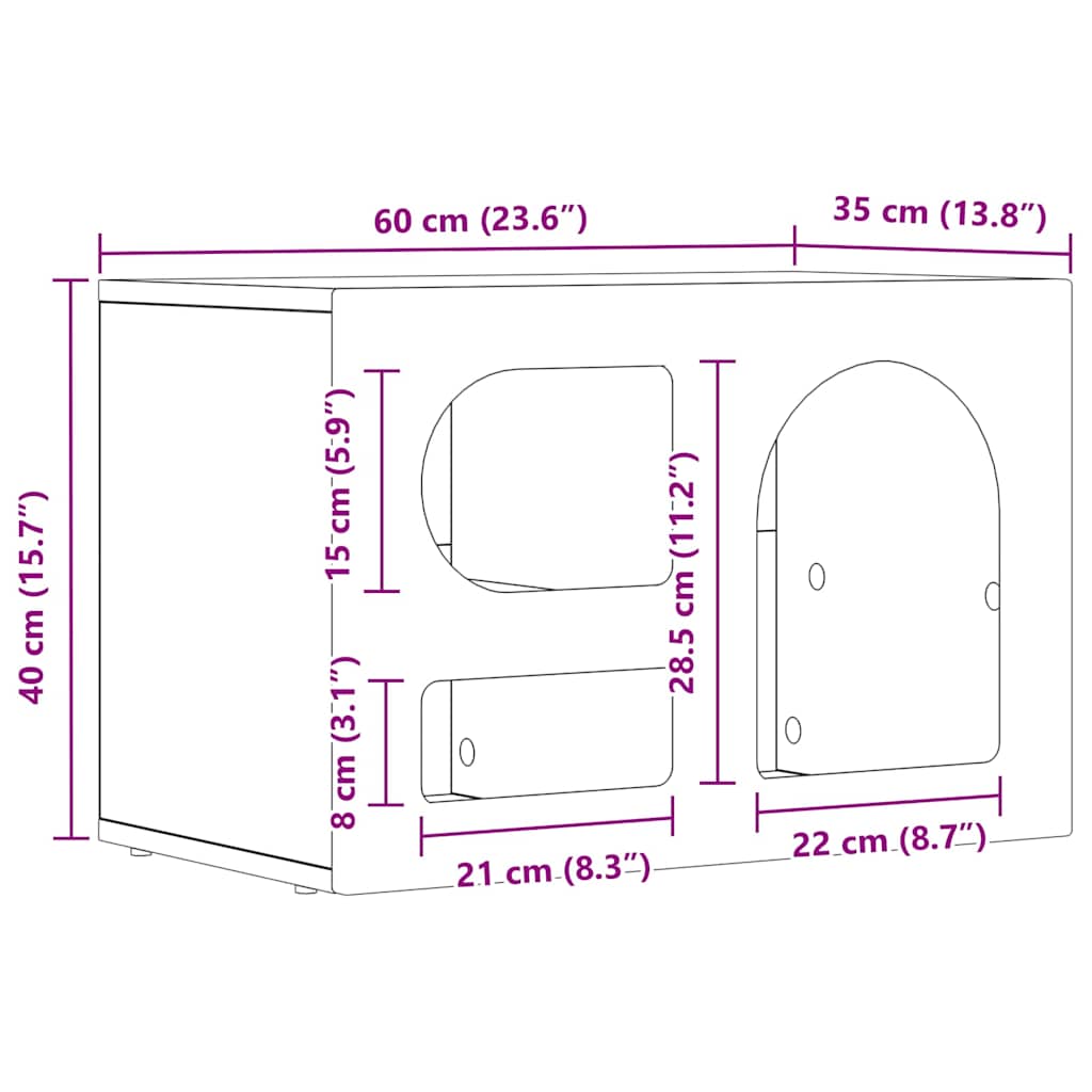 TV-skåp Sonoma-ek 60 x 35 x 40 cm Konstruerat trä