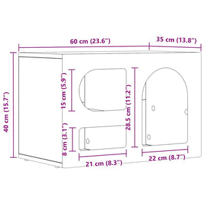 TV-skåp Sonoma-ek 60 x 35 x 40 cm Konstruerat trä