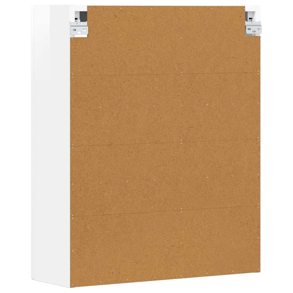 Hängande skåp Högblanka vita 59 x 20 x 71.5 cm Konstruerat trä