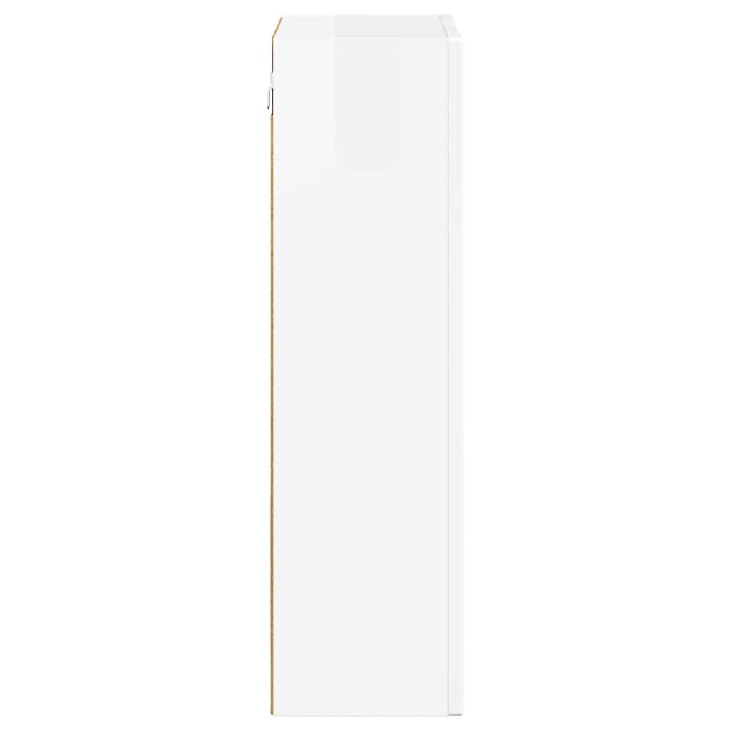 Hängande skåp Högblanka vita 59 x 20 x 71.5 cm Konstruerat trä