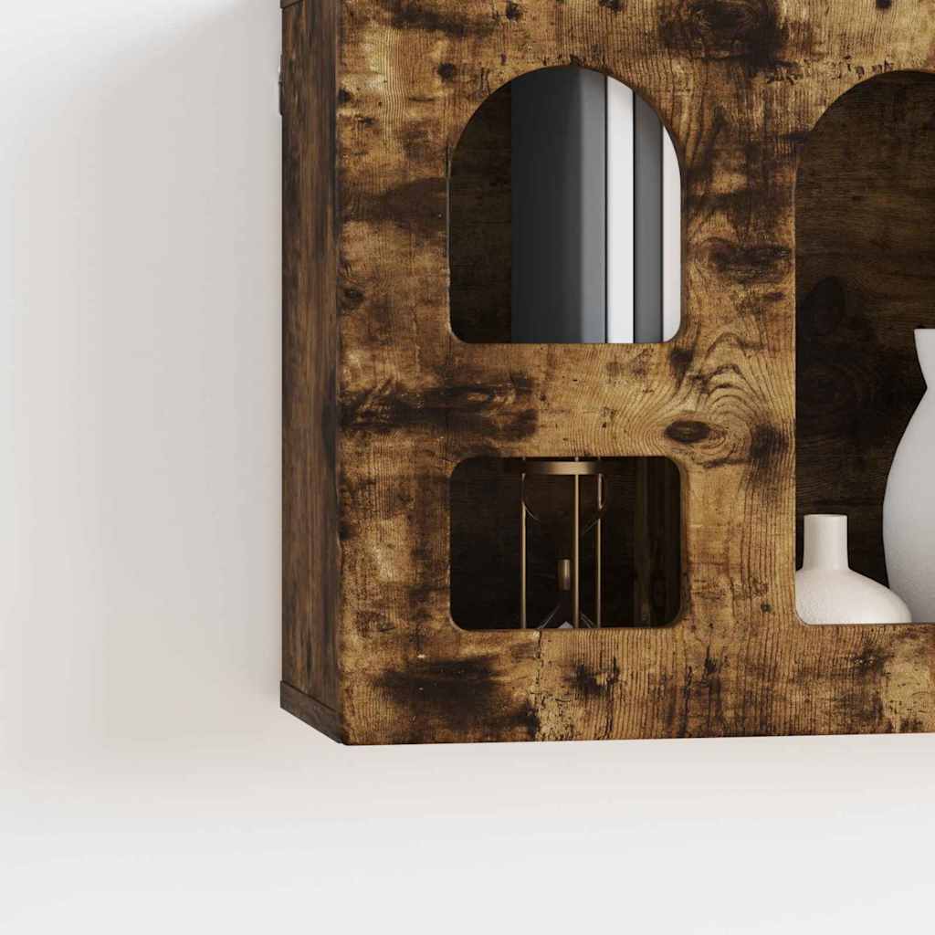 Hängande skåp med hylla Rökt ek 60 x 20 x 40 cm Konstruerat trä