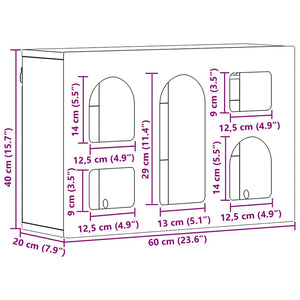 Hängande skåp med hylla Rökt ek 60 x 20 x 40 cm Konstruerat trä
