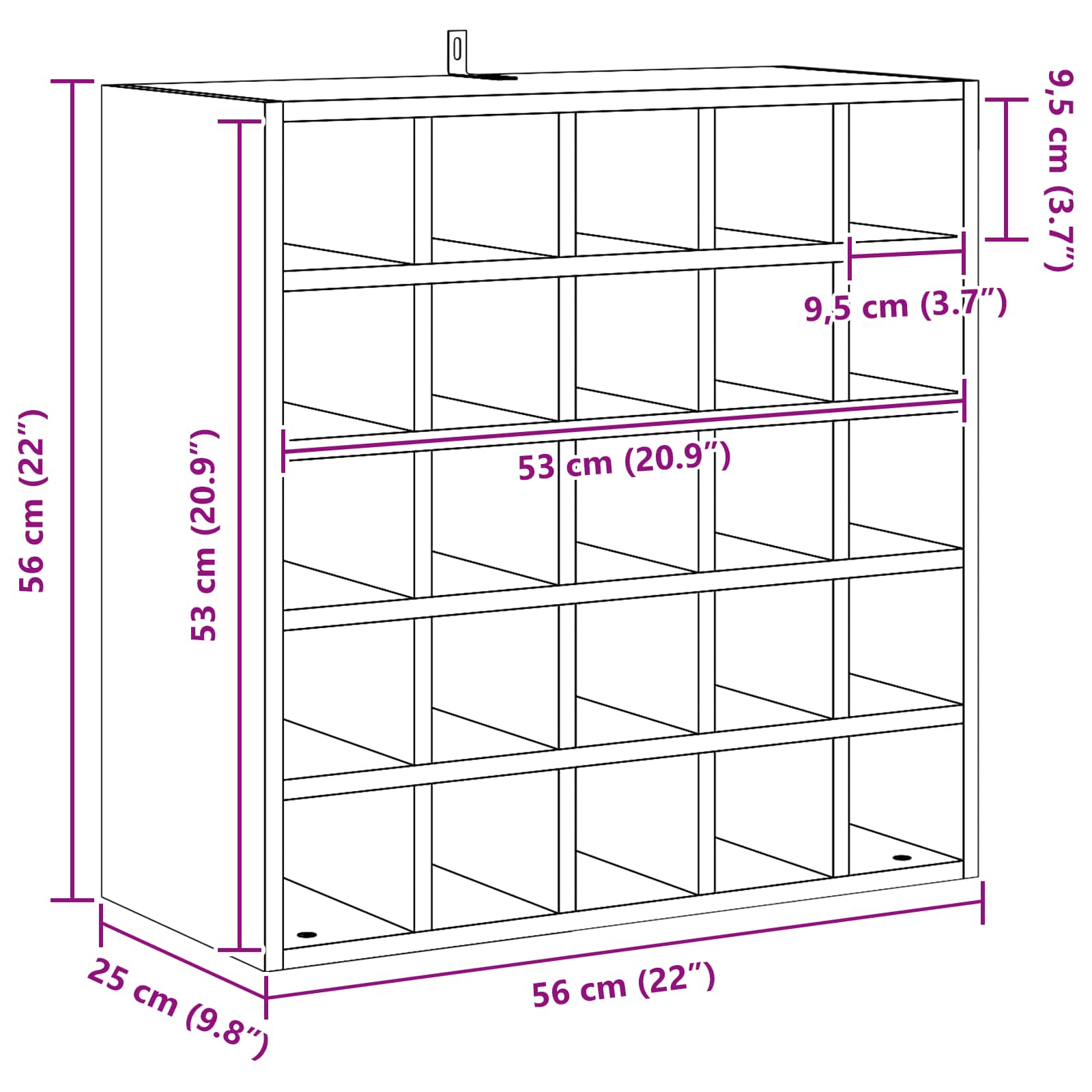 Vinställ 2 pcs Naturfärg 56 x 25 x 56 cm Massiv furu