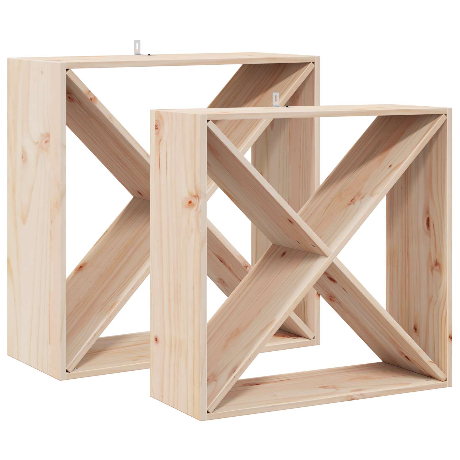 Vinställ 2 st Naturfärg 62 x 25 x 62 cm Massiv furu
