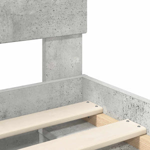 Sängram med huvudgavel Betong 120 x 190 cm Konstruerat trä