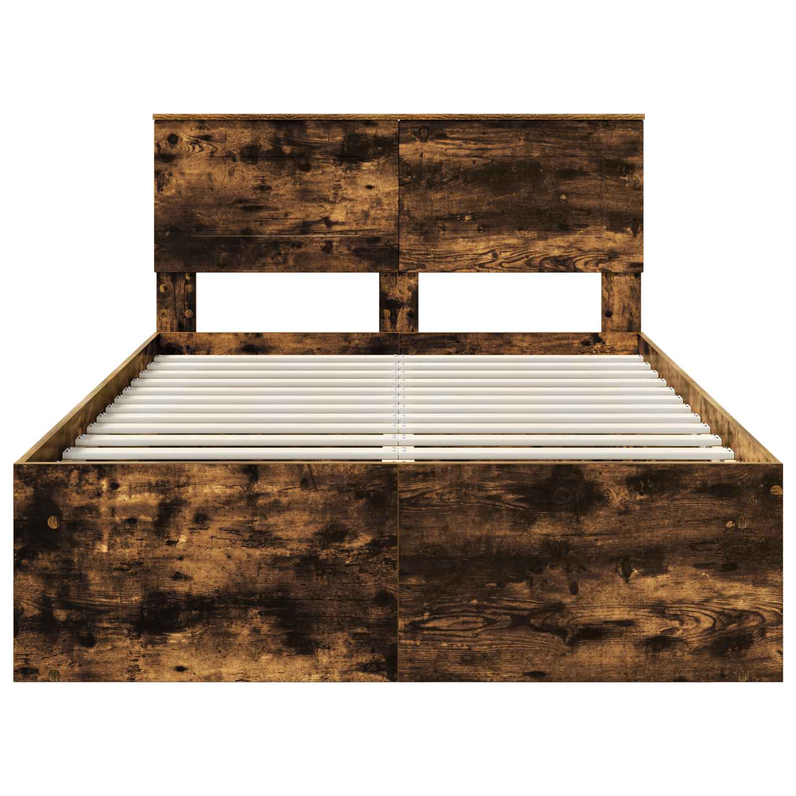 Sängram med huvudgavel Rökt ek 120 x 200 cm Konstruerat trä