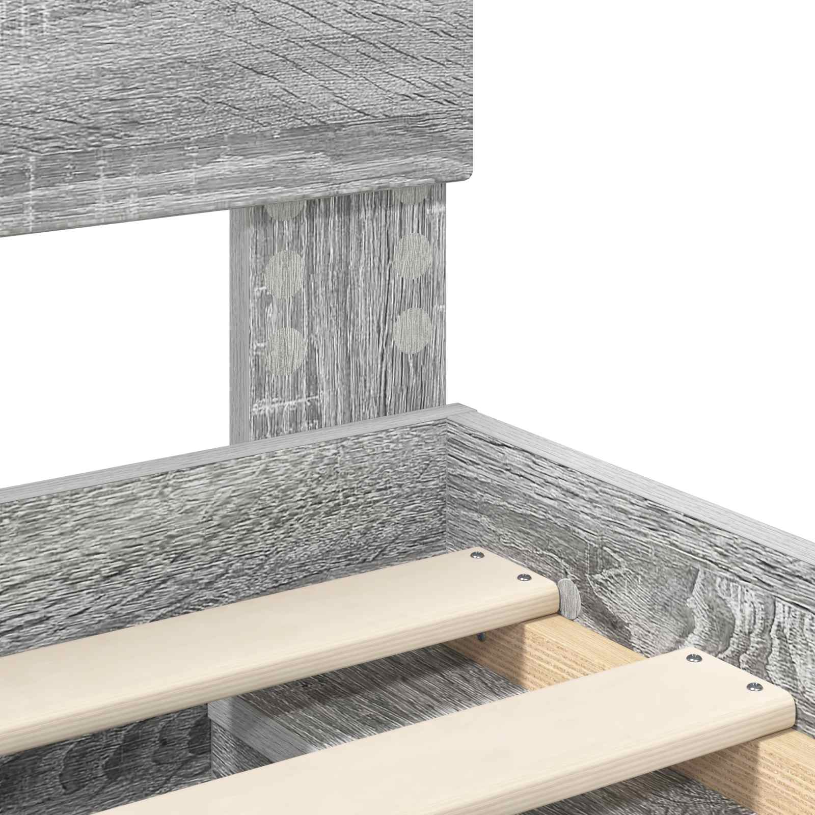 Sängram med huvudgavel Grå Sonoma 90 x 190 cm Konstruerat trä