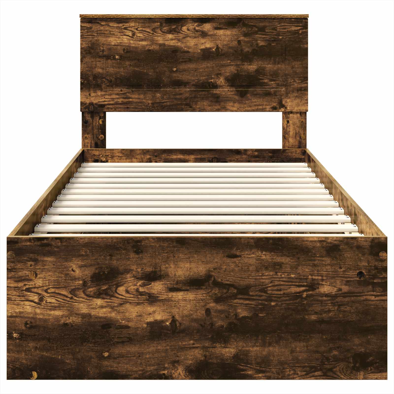 Sängram med huvudgavel Rökt ek 90 x 200 cm Konstruerat trä