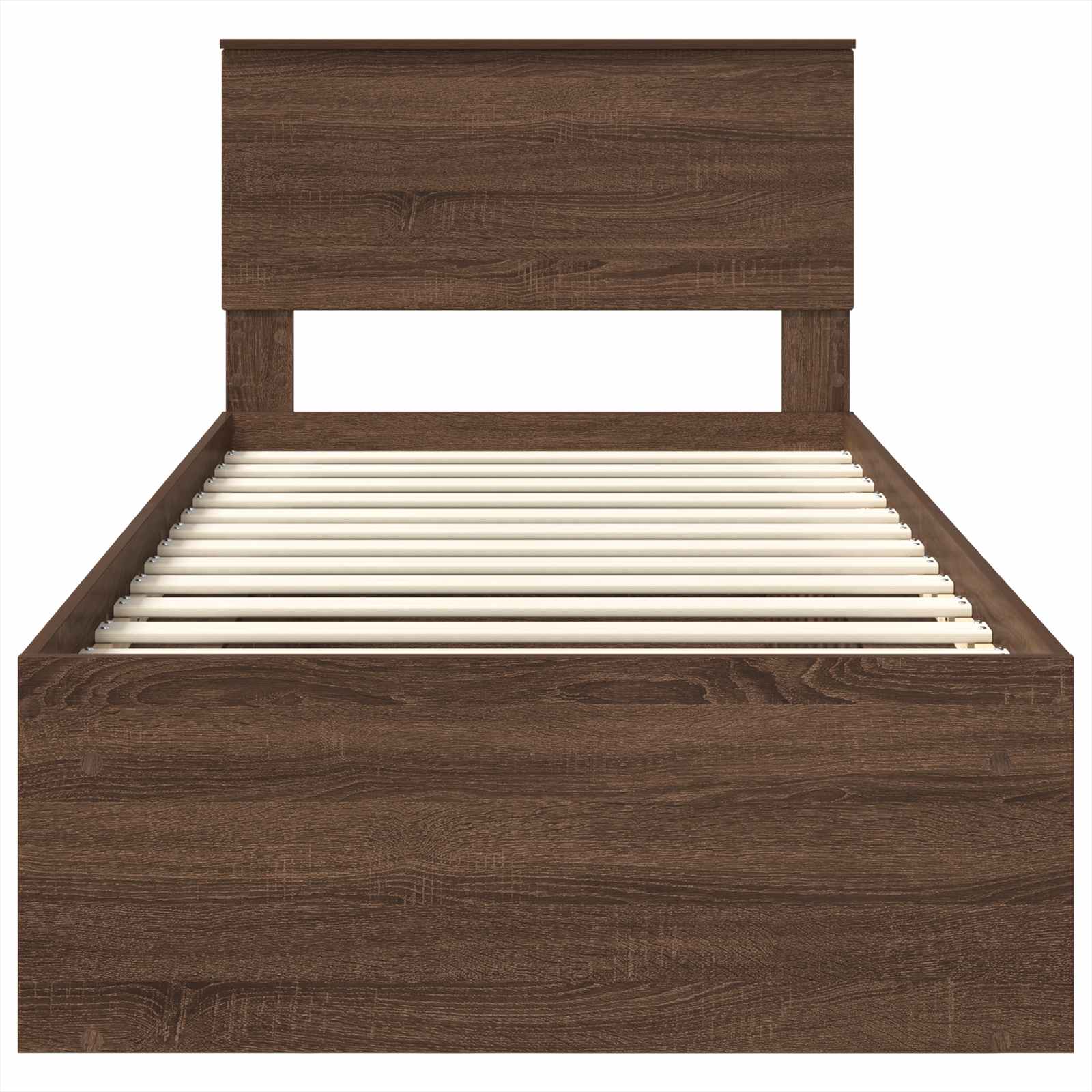 Sängram med huvudgavel Brun Ek 90 x 200 cm Konstruerat trä