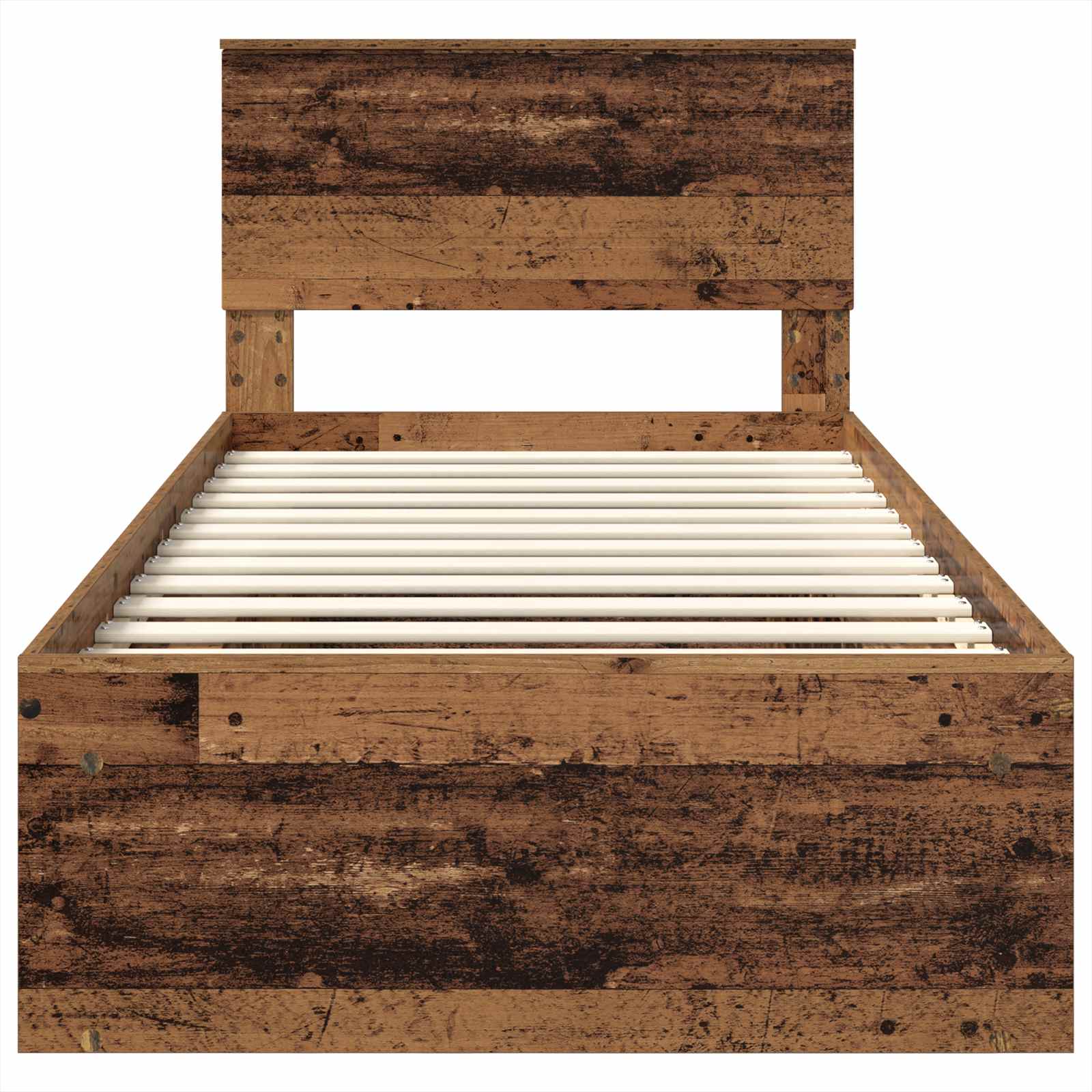 Sängram med huvudgavel Gammalt trä 75 x 190 cm Konstruerat trä