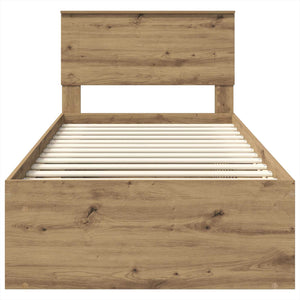 Sängram med huvudgavel Artisan Ek 75 x 190 cm Konstruerat trä