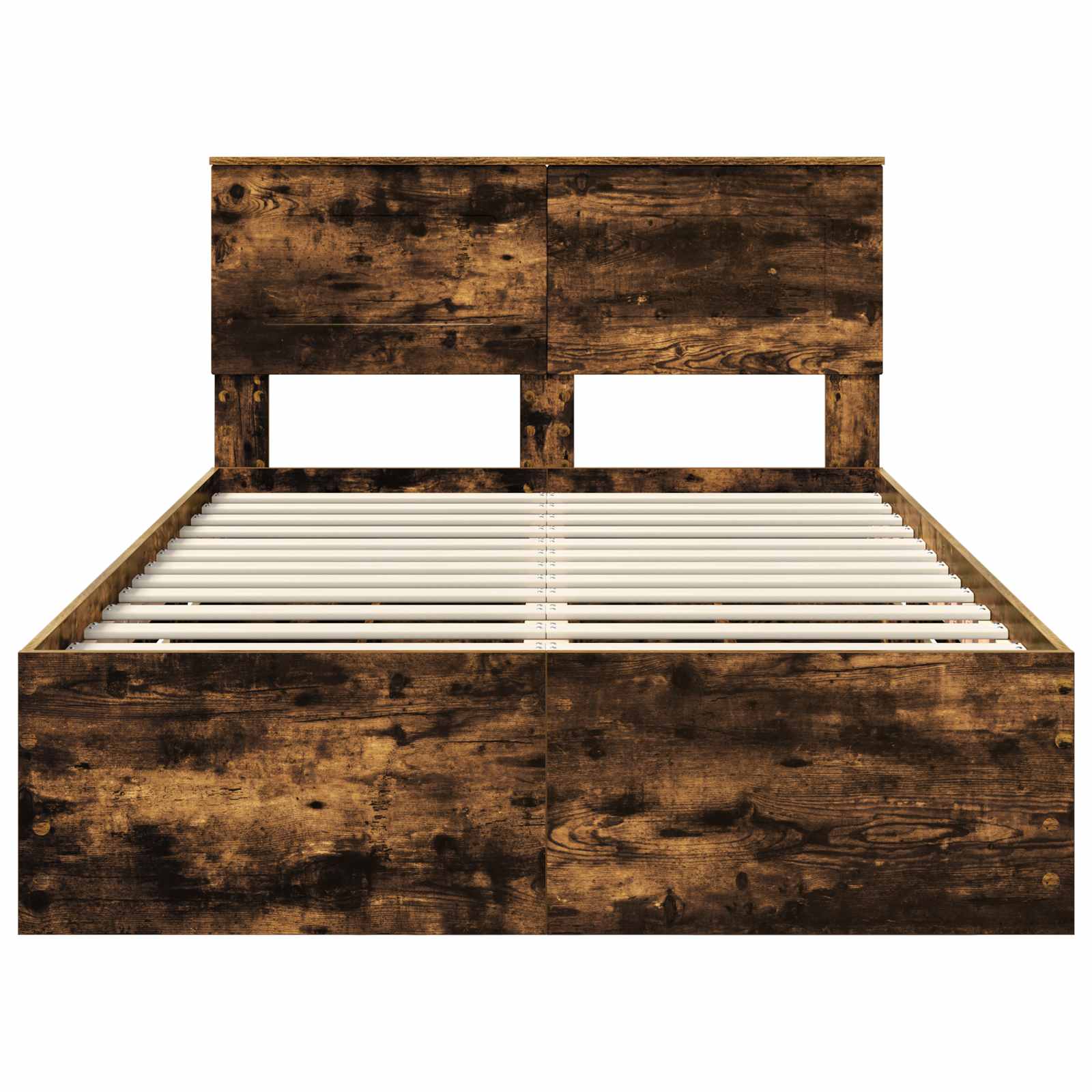 Sängram med låda med lagring Rökt ek 135 x 190 cm Ingenjörsträ