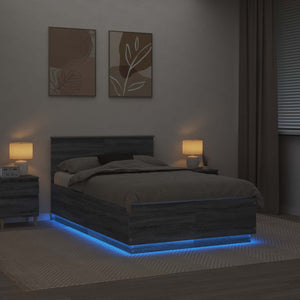 Sängram med huvudgavel Grå Sonoma 120 x 190 cm Konstruerat trä