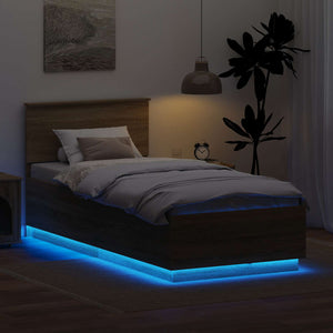 Sängram med huvudgavel Sonoma-ek 100 x 200 cm Konstruerat trä