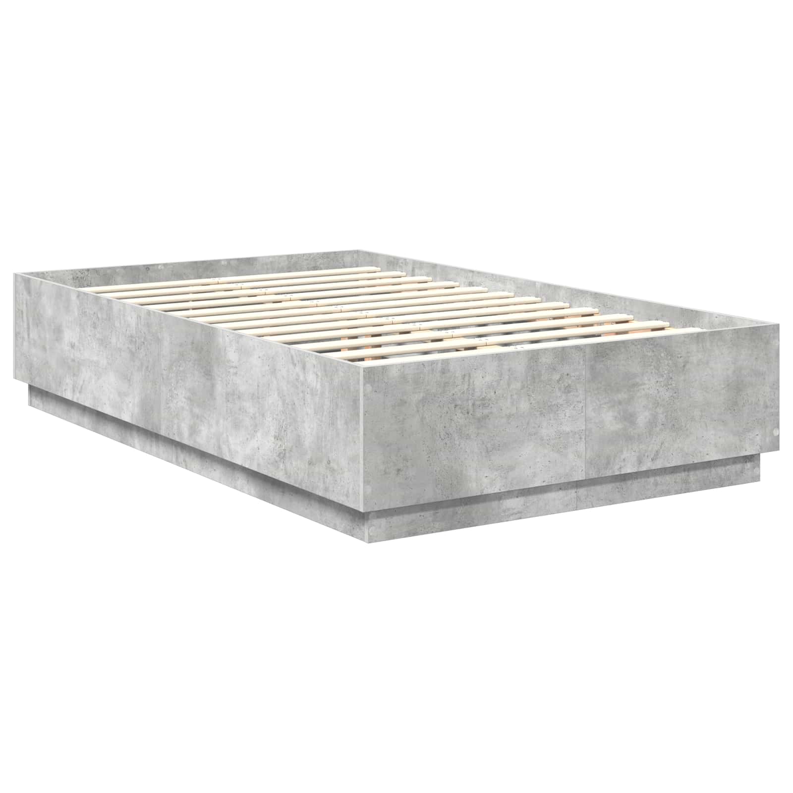 Sängram med huvudgavel Betonggrå 120 x 190 cm Konstruerat trä