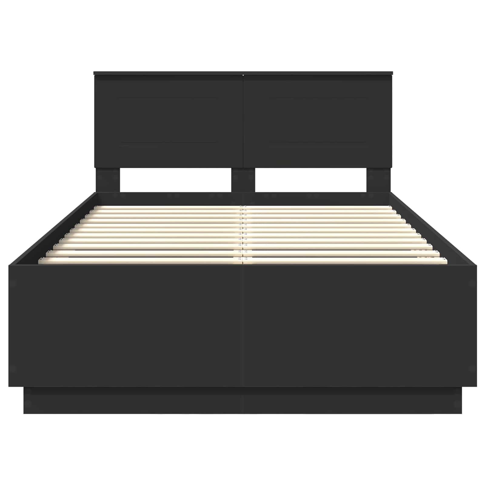 Sängram med huvudgavel Svart 120 x 200 cm Konstruerat trä