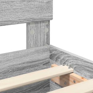 Sängram med huvudgavel Grå Sonoma 120 x 200 cm Konstruerat trä