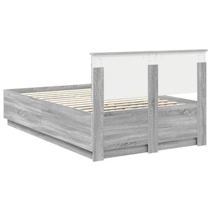 Sängram med huvudgavel Grå Sonoma 120 x 200 cm Konstruerat trä
