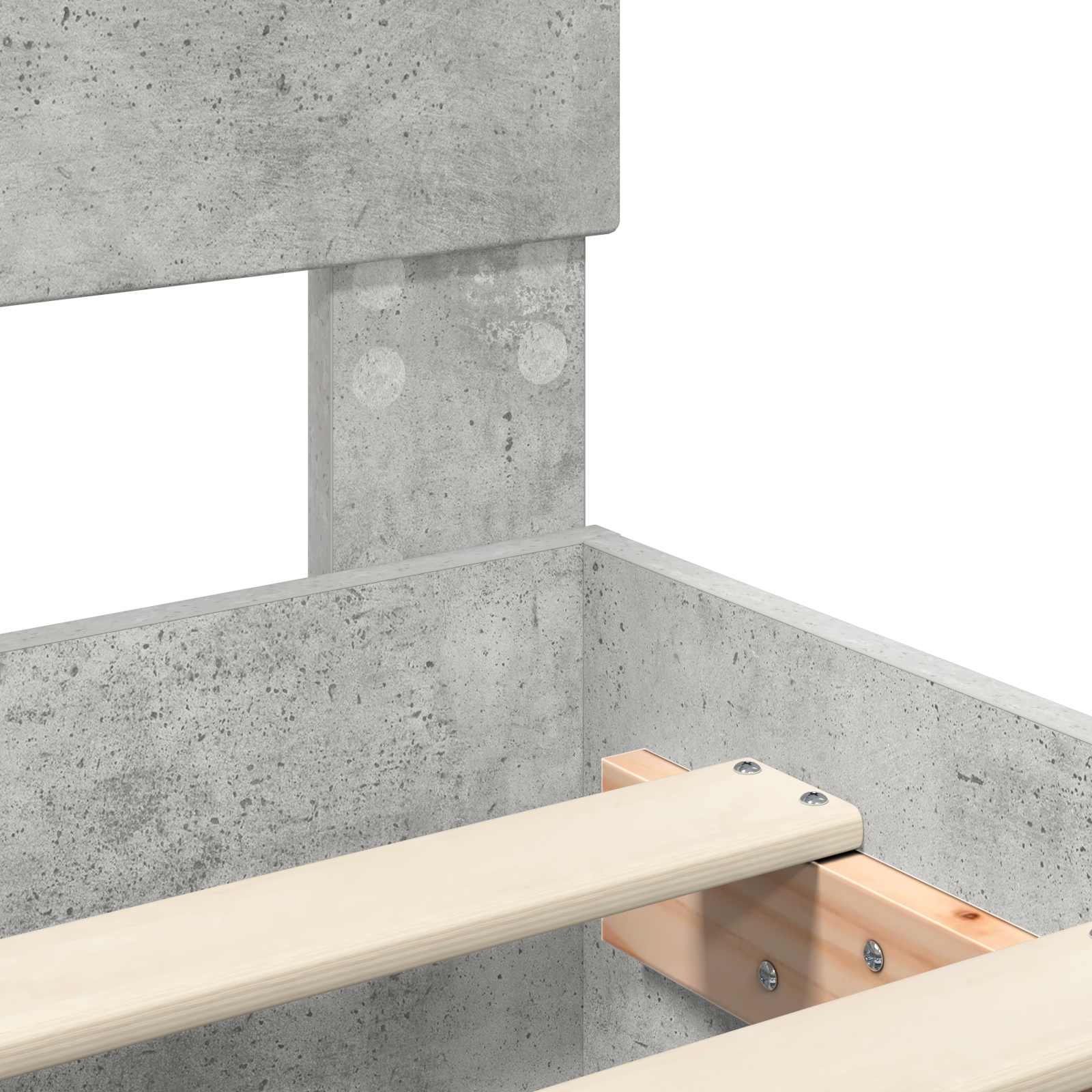 Sängram med huvudgavel Betonggrå 100 x 200 cm Konstruerat trä
