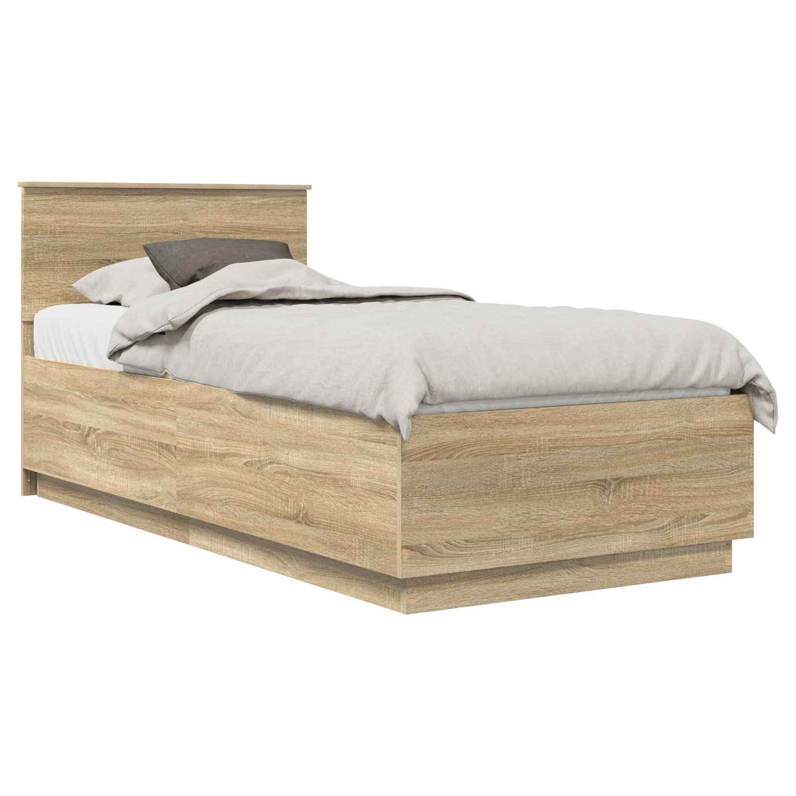 Sängram med huvudgavel Sonoma-ek 90 x 190 cm Konstruerat trä