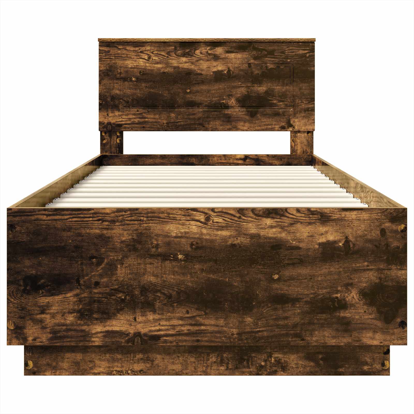 Sängram med huvudgavel Rökt ek 90 x 200 cm Konstruerat trä