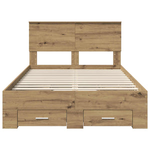 Sängram med huvudgavel Artisan Ek 120 x 190 cm Konstruerat trä